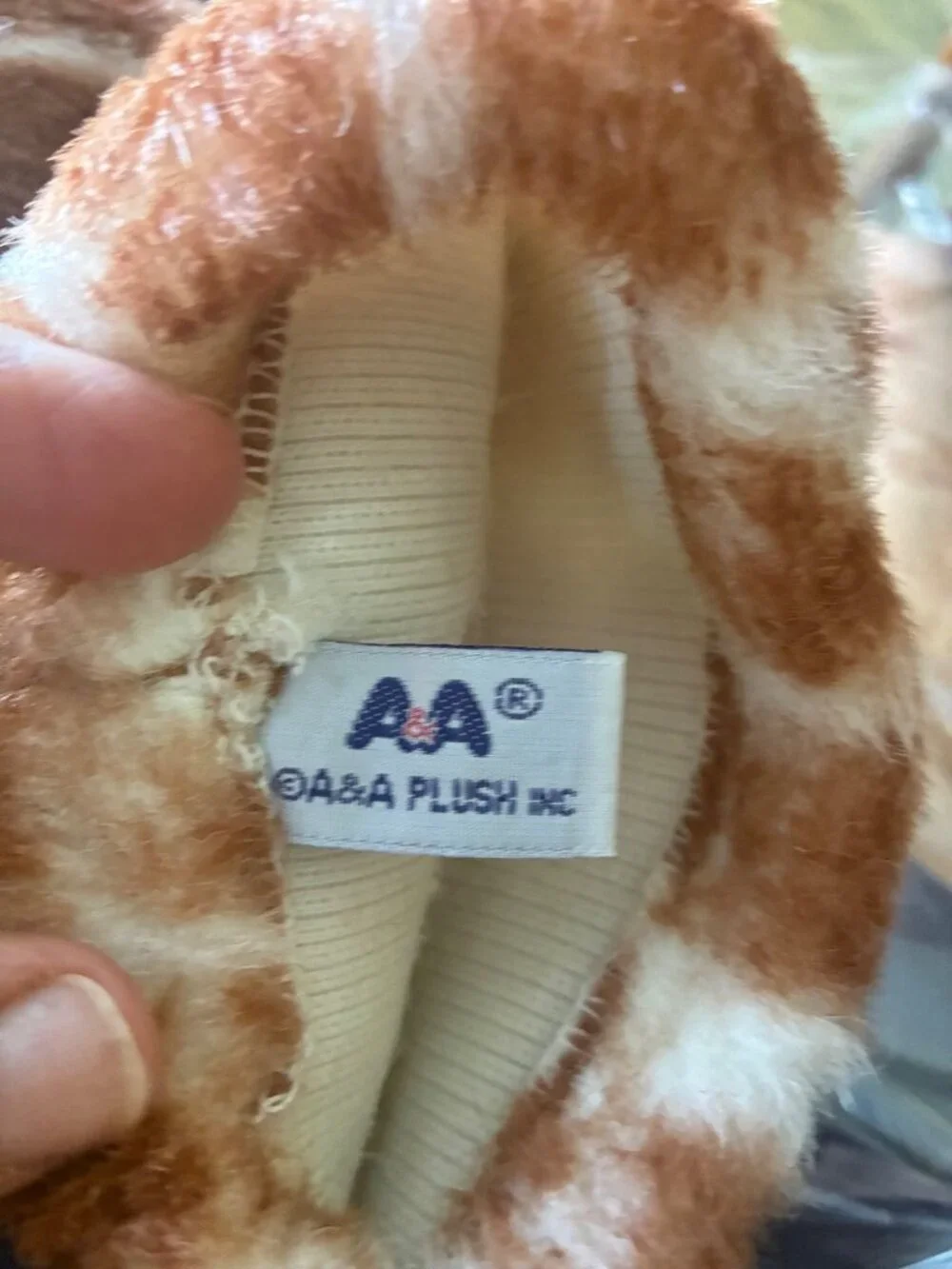 A&A Plush Giraffe Hand Puppet‎ Soft Brown & Beige Polyester Toy 12